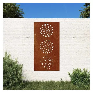 furnicato Wanddekoobjekt Garten-Wanddeko aus Cortenstahl 105 x 55 x 0,7 cm Rostig, Wetterfestes Metallbild im Blatt-Design mit einfachen Montagelöchern braun