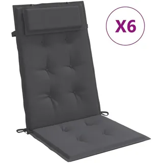 vidaXL Hochlehner Auflage 6 St. 120 x 50 x 5 cm anthrazit