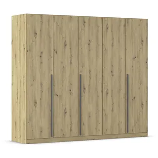 Rauch Möbel ALBA, Kleiderschrank, Farbe Eiche Artisan, Breite 226 cm | Schrank, 5-türig, Zubehör Basic, für Schlafzimmer, Kinderzimmer, Babyzimmer, Homeoffice, Garderobe, Flur