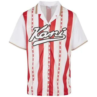 Karl Kani Netzshirt Karl Kani Herren KM222-002-1 Varsity Block Stripe Baseball Shirt (1-tlg) rot M (52)