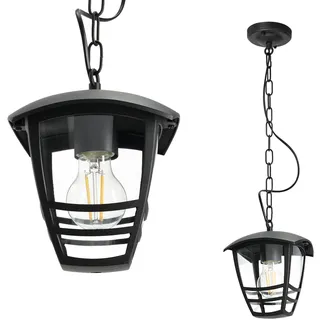 Außen Garten Pendelleuchte E27 Schwarz IP54 Tevio Kobi