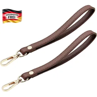 Leder-Handgelenkschlaufe 20cm für Clutch Geldbörse Schlüssel Tasche rot/silber