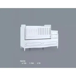 Kinderbett Säugling Baby Betten Kleinkind Bett Holzbett Weiß mit Regalen