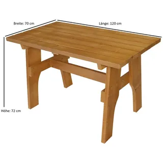 TPFGarden Gartentisch 120 x 70 cm hellbraun