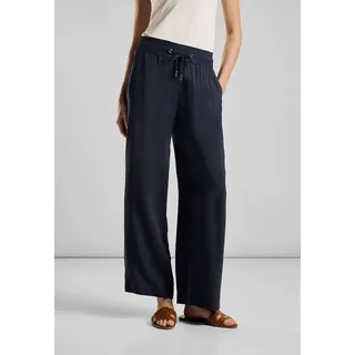 STREET ONE Cupro Wide Leg Hose, in Blau | Gr.: W42/L30