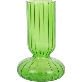 Dekorative Glasvase Mit Bunten Streifen, Transparent Grün, Hydroponik-design, Für Blumenarrangements Im Wohnzimmer.