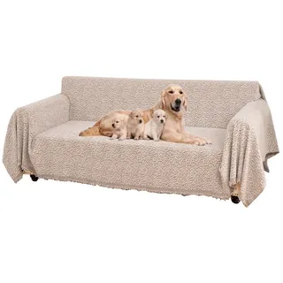 Jibenhome Ecksofahusse Chenille Sofabezug Überwurf Ecksofa L Form Sofabezug, Überzug Universal Couchbezug beige