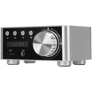 Silberner Mini-bluetooth-verstärker, Bluetooth 5.0, Digitaler Stereo-hifi-verstärker Der Klasse D, Drahtlose Audioausgabe