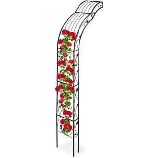 Relaxdays Rosenbogen halbrund 256 x 39 cm Schwarz