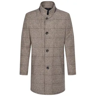 bugatti Herren Mantel 628533-64078 | Slim Fit Wollmantel elegant Männer Wolle kariert Flexcity Stretch Herbst Winter - 46