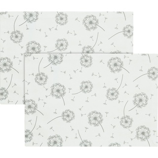 Platzset, Tischset 2er-Pack, Erwin Müller, (2-St), fleckabweisend Blumen weiß