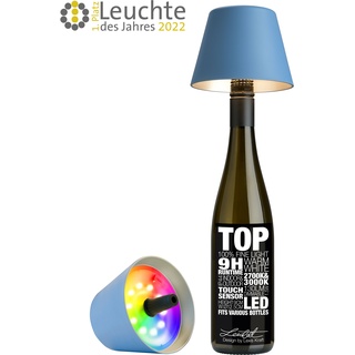 Sompex Leuchte "TOP 2.0" Akku LED  Flaschenaufsatz Blau