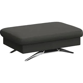 FLEXLUX Pouf Glow Sitzhocker, Polsterhocker, Hocker mit Stauraum, Fuß Alu grau