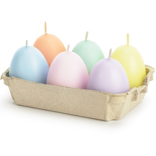 Ostereier Kerzen-Set 6 Stück 7cm hoch pastell Tischdeko Ostern