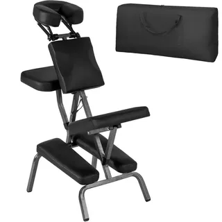 Tectake Massagestuhl aus Kunstleder - schwarz