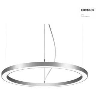 Brumberg LED Pendel-Ringleuchte BIRO CIRCLE, IP20, ø 45 cm, Höhe 5 cm, 53W, 2700-6500K, 7216lm, dimmbar DALI, silber BRUM-13855169