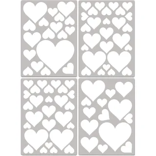 PREMYO 86 Herzen Wandsticker Kinderzimmer Mädchen Jungen - Wandtattoo - Wandaufkleber Selbstklebend Weiß