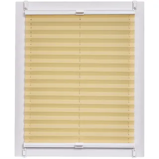 Sunlines Plissee Made in Germany, Tageslicht, Crepes Uni Klemmfix, Weisse Schiene, 60 x 150 Plissee, Stoff, Gelb, 60 x 2.3 x 150 cm, 1 Einheiten