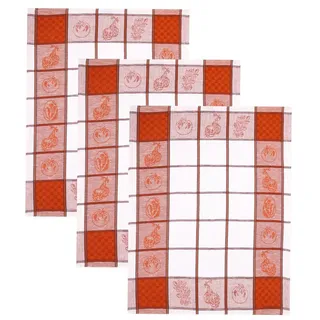 Betz Geschirrtuch 3 Stück Halbleinen Geschirrtücher Hungary Motiv GEMÜSE Größe 50x70 cm, (Set, 3-tlg., 3 er Set), Farbe braun braun