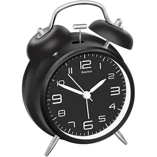 Doppelglockenwecker mit Nachtlicht, Lauter Alarm, Wecker Analog mit großes Zi...