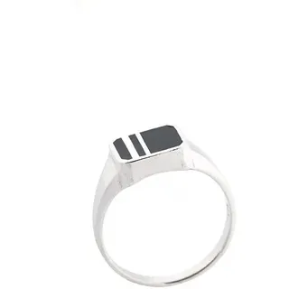 Golders Silberring Quadratischer Herrenring aus 925 Silber (Set, 1-tlg), Herren Silber Schmuck Freundschaft / Partner silberfarben 26 (21 mm)