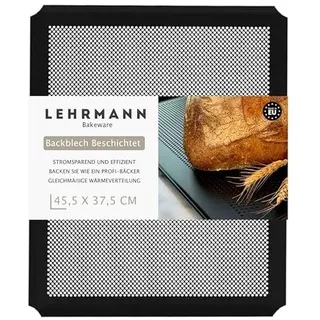 LEHRMANN Lochblech 45,5 x 37,5 cm mit Antihaftbeschichtung Backblech Kuchenblech Baguetteblech Pizzablech Kompartibel/Ersatz für Backofen Bosch Neff Siemens