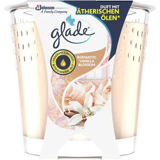 Glade (Brise) Duft-Kerze im Glas, Romantic Vanilla Blossom, bis zu 30 Stunden Brenndauer, 1er Pack (1 x 129g)