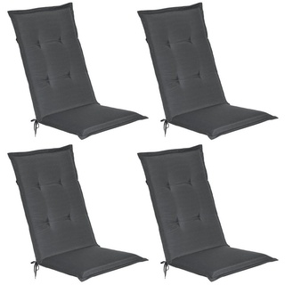 Beautissu Polsterauflage »Loft HL«, (4 St), 4er Set Hochlehner Auflage 120x50x6cm grau