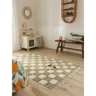 benuta Kinderteppich Caro, rechteckig, Höhe: 11 mm, Kunstfaser, Berber, Ethno-Style, Wohnzimmer grün 120 cm x 170 cm x 11 mm