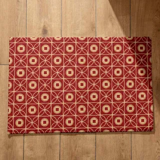 EHOMERY Schmutzfangmatte Außen Schmal Vintage Fussmatte Retro-Muster Schmutzfangmatte Waschbar Sauberlaufmatte Innen 50x80cm, rutschfeste Dekorative Fußmatte Aus Plüschbaumwolle