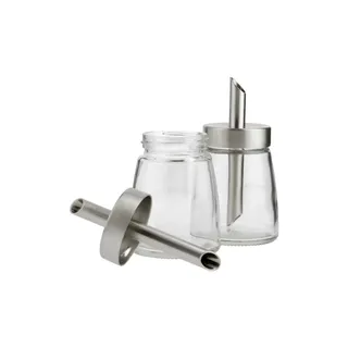 KHG Zuckerdosierer   , transparent/klar , Glas,Edelstahl , Maße (cm): H: 12,5  Ø: 6.5