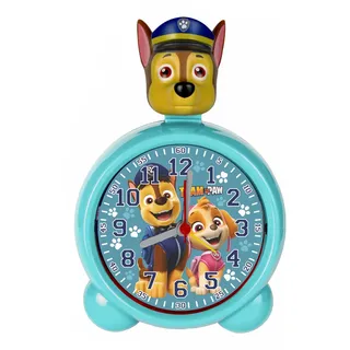 PAW Patrol Kinderwecker Türkis Analog leise mit Hintergrundbeleuchtung und Alarm