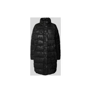 Regular Fit Steppmantel mit Allover-Logo-Print Modell 'Caban', Black, L