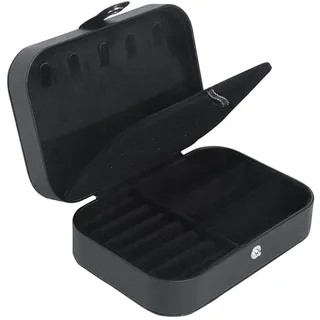 Reise-Schmuckschatulle, kleine Schmuck-Organizer-Boxen für Frauen und Mädchen, 2-lagig, Reise-Schmuckkoffer, PU-Leder, Mini-Schmuckaufbewahrung, Präsentationshalter für Ohrringe, Ringe, Halsketten,