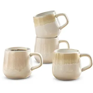 Espressotasse 4tlg. Steingut Beige Creme