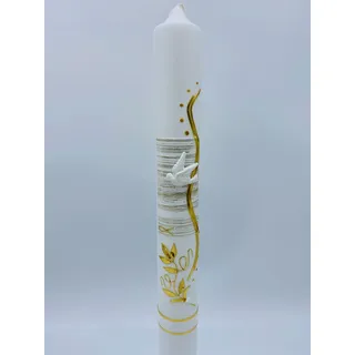 Taufkerze Kommunionkerze Gold inkl. Beschriftung / Personalisierung / Kommunion / Taufe / Handarbeit C103-BZ