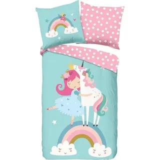 Muller Textil Heaven Einhorn Mehrfarbig 135 x 200 cm + 80 x 80 cm