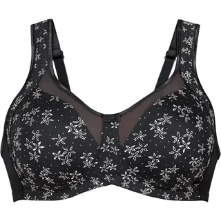 | Clara Art Komfort-BH, bügellos, floral, für Damen, 408 Anthrazit) 90B