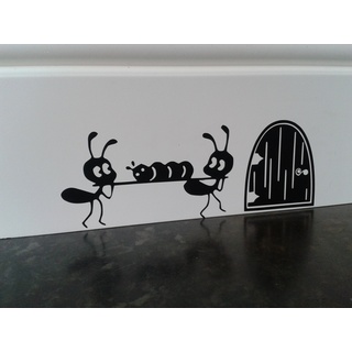 Wandtattoo Mauseloch „Ameisen“, für Sockelleiste, Wandaufkleber, Vinylaufkleber, 16 x 6 cmuksellingsuppliers