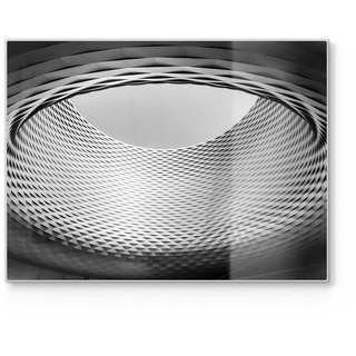 DEQORI Schneidebrett 'Zylinder der Messe Basel', Glas, Platte Frühstücksbrett Schneideplatte grau|schwarz 40 cm x 30 cm