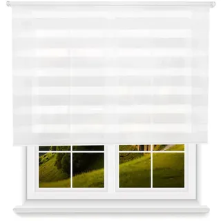 Wellhome Polyester Doppelrollo Tag Und Nacht 180 X 140 Cm - White - One Size