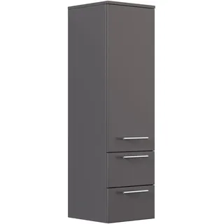 Hochschrank 120 Cm Anthrazit Mit Glaseinlagen