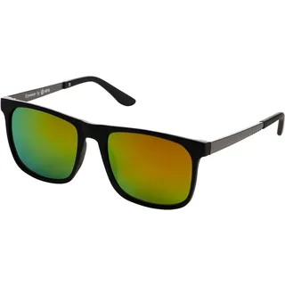 MAN'S WORLD Sonnenbrille MAN'S WORLD, Herren, schwarz matt, verspiegelt, Sonnenbrillen Sonnenbrille, sportlich-modischer Stil, rechteckige Vollrandfassung, schwarz matt