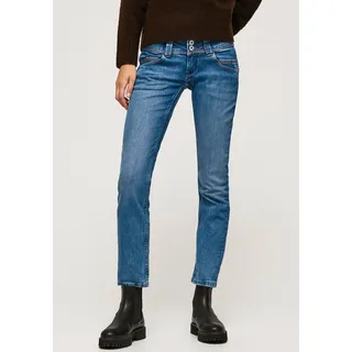 Regular-fit-Jeans PEPE JEANS "VENUS" Gr. 26, Länge 32, blau (light blue) Damen Jeans mit Badge