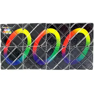 8 Panels 3 Ringe Faltpuzzle Würfel Magic Cube Twisty Spielzeug, Schwarz Magie Fa