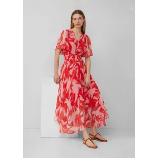 S.Oliver Maxikleid mit gesmokter Taille preiselbeere 38