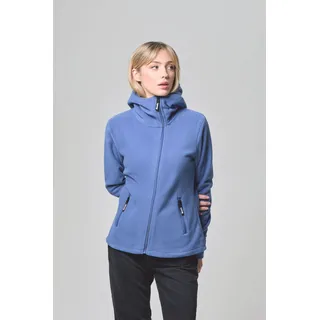 Fleecejacke BENCH. "NINJA", Damen, Gr. 42, blau (dusky blau), Fleece, Obermaterial: 100% Polyester, unifarben, figurbetont, Jacken Fleecejacke, mit Reißverschluss, aus Polyester und Kunstfaser, Langarm