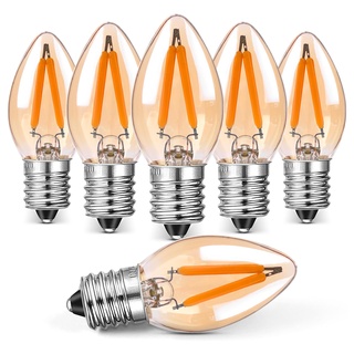 Century Light Glühbirne E14 LED Warmweiss 1W Ersetzt 10Watt Vintage LED Nachtlicht 50LM Nachtlicht Ersatzlampe C7 2200K Kerzenlampen Salzlampe 230V Energiesparlampe,nicht dimmbar,6er-Pack