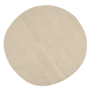 THEKO Taza Royal Wollteppich Ø 150 cm Beige/Weiß