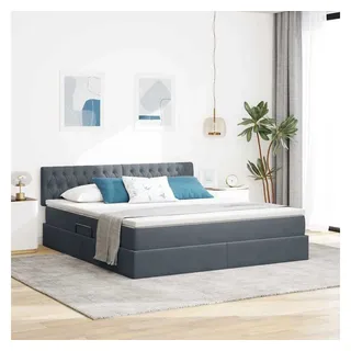 vidaXL Bett 180 x 200 cm Dunkelgrau